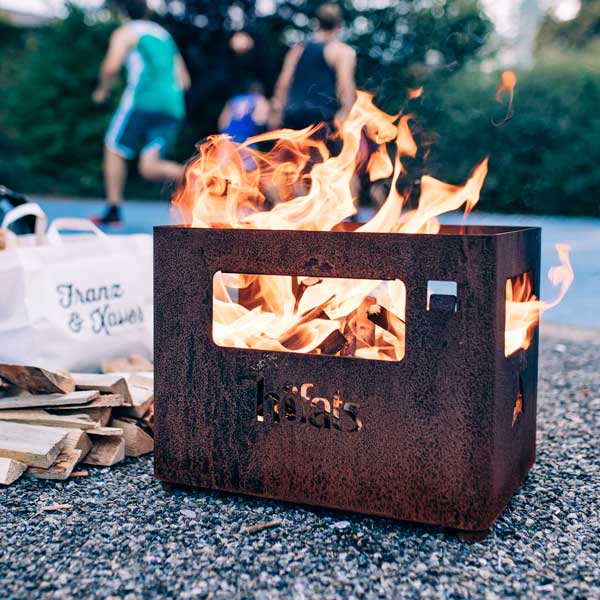 BEER BOX Fire basket rusty