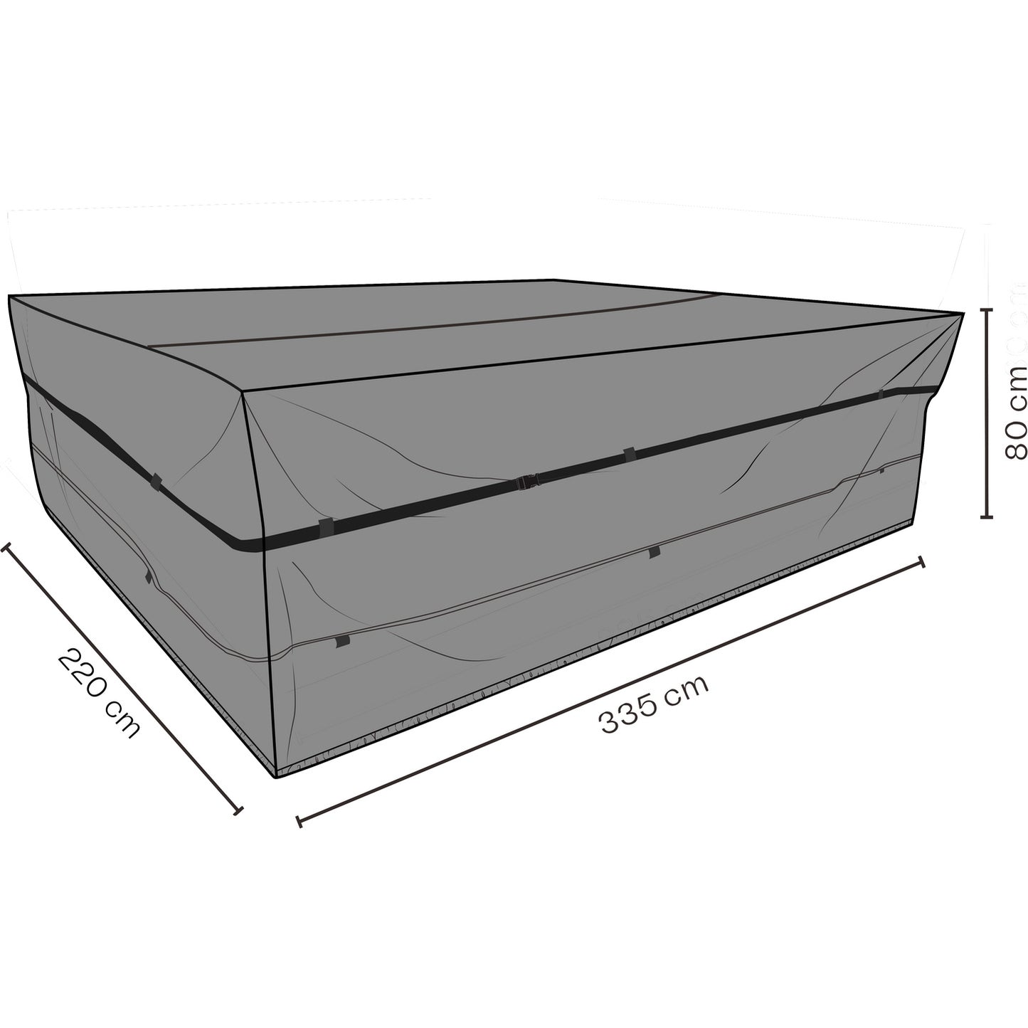 Möbelskydd matgrupp - Svart 335x220x80 cm, andas