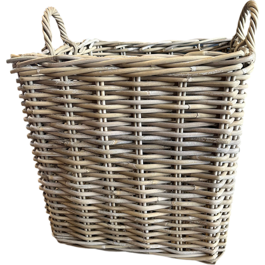 Rottingkorg - Fyrkantig stor grey 50x50xH49 cm