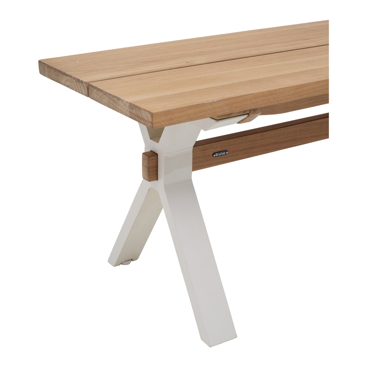 Mark bänk – Pearl White/Teak