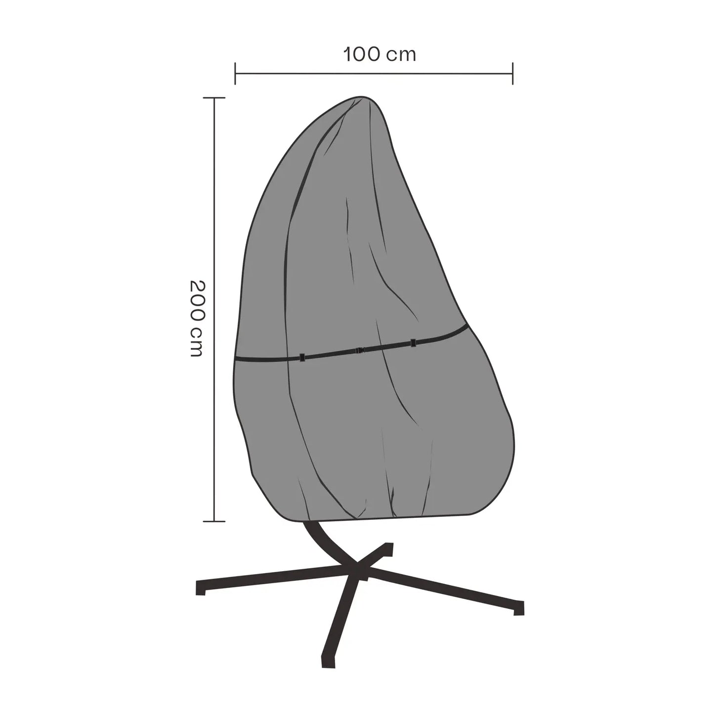 Möbelskydd hänggunga - Svart 100x200 cm, vattentät polyester
