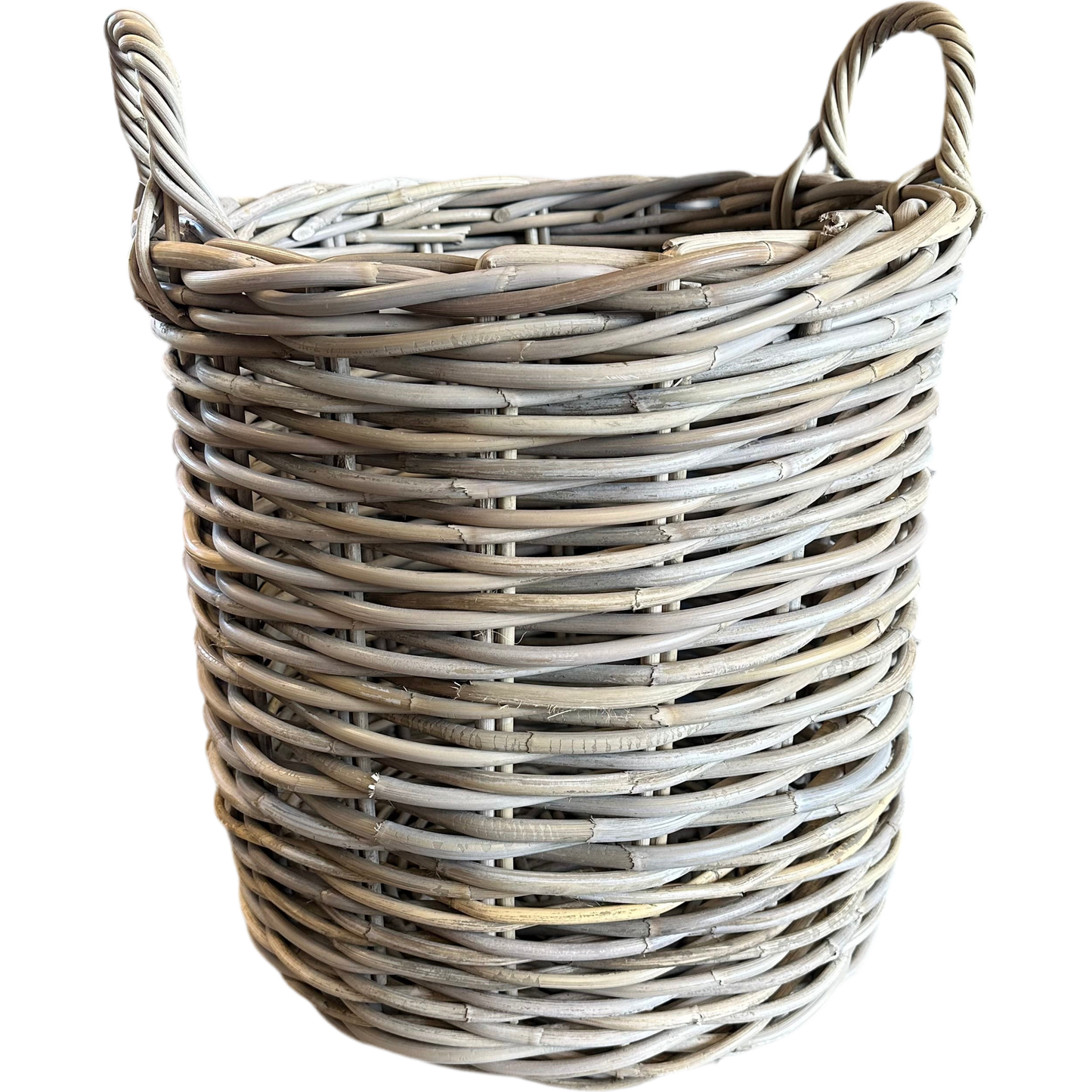 Rottingkorg - Rund stor grey Ø50xH50 cm