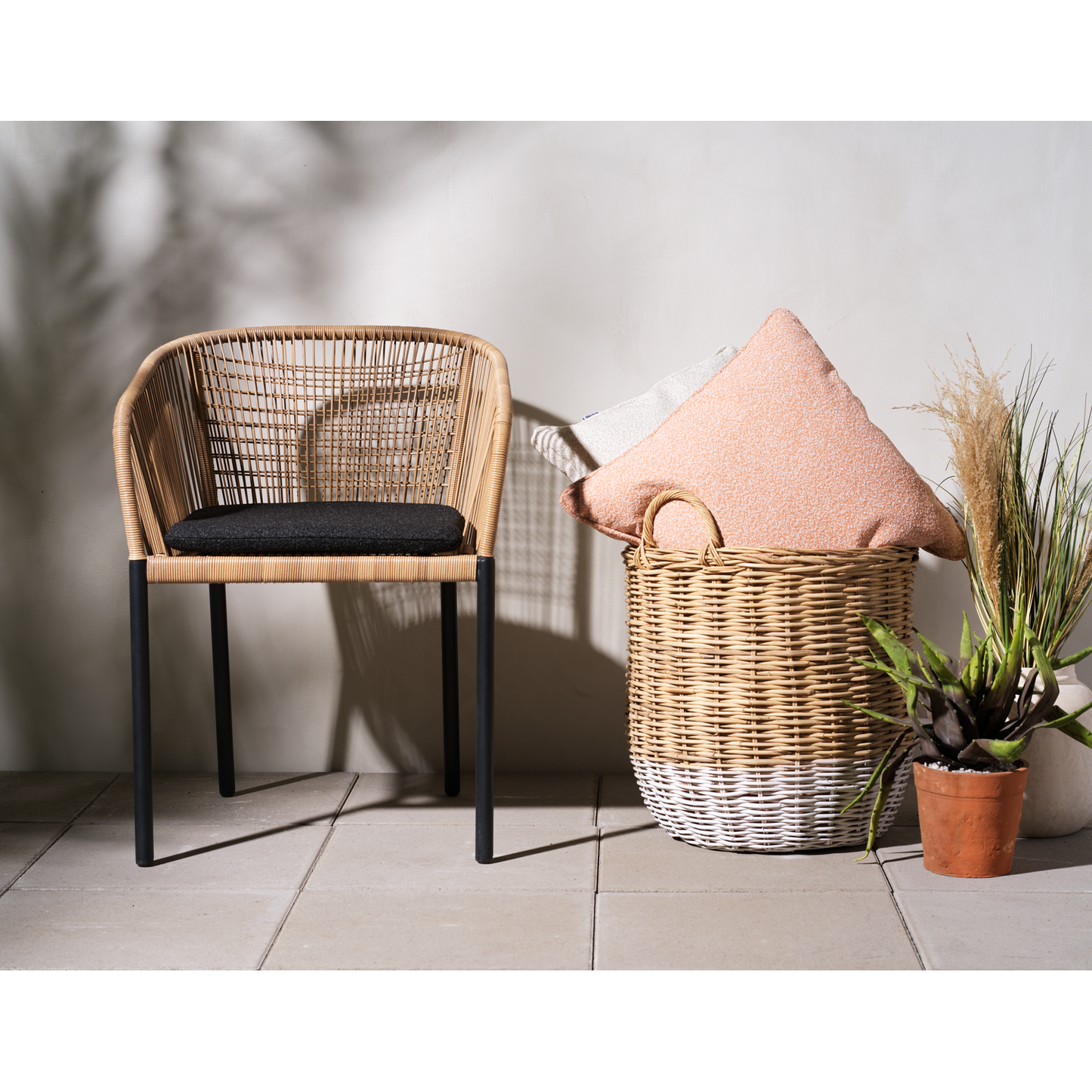 Delta karmstol - Svart/Natur/Teddy Black
