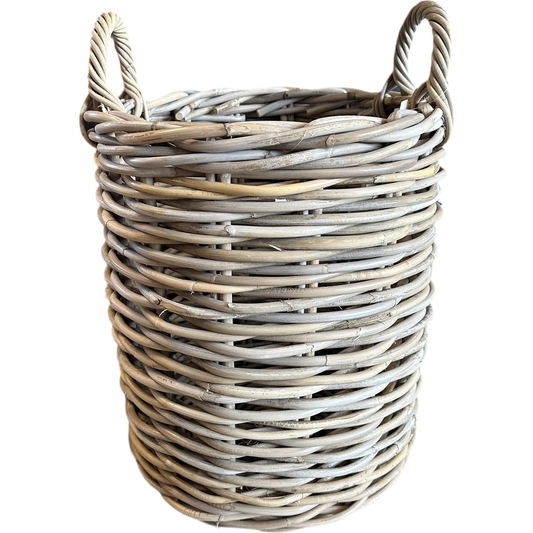 Rottingkorg - Rund liten grey Ø38xH44 cm