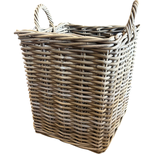 Rottingkorg - Fyrkantig liten grey 38x38xH42 cm