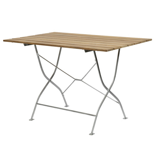 Bryggeribord 110 obehandlad teak med varmförzinkat stativ