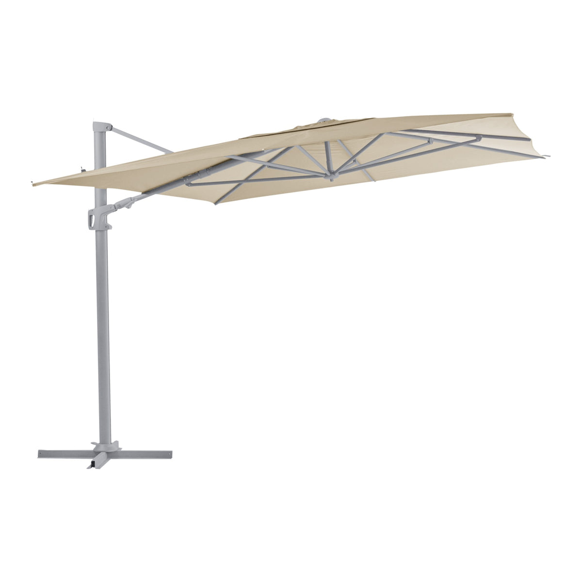 Brafab Vinovo frihängande parasoll Rektangulär 300×400 cm – Light Grey/Khaki