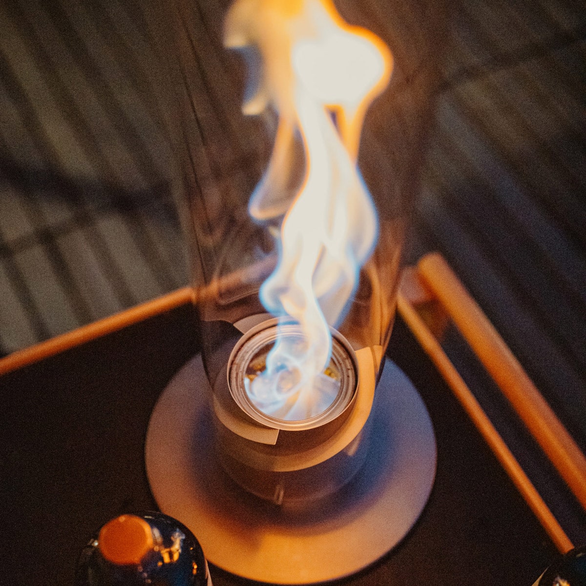 Spin fireplace 120 silver