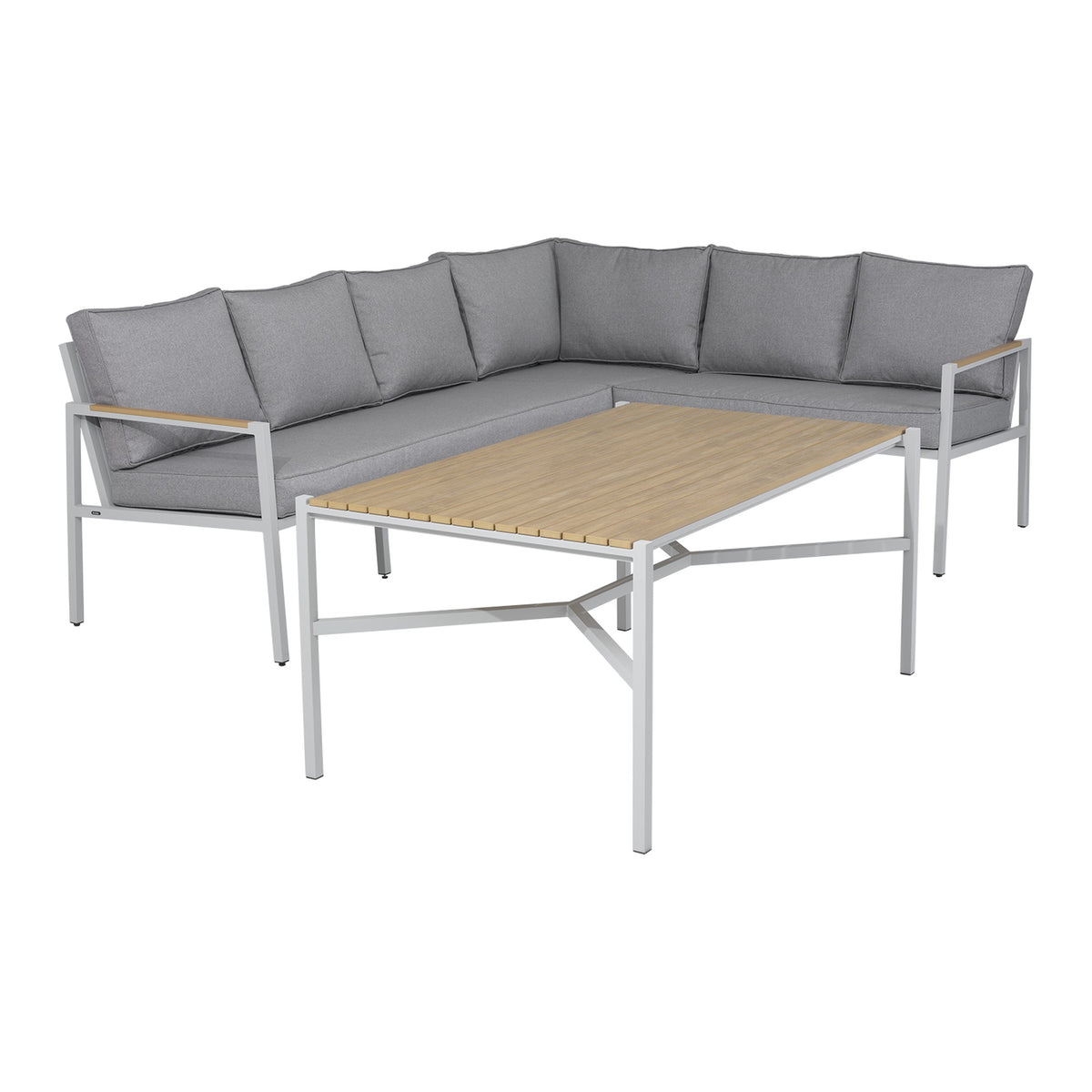CAP High hörnsoffa med bord – Light Grey/Grå