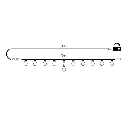 Cosy ljusslinga Start – 12 V Plug & Play med transformator och dimmer