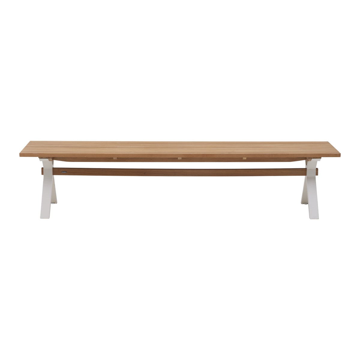 Mark bänk – Pearl White/Teak