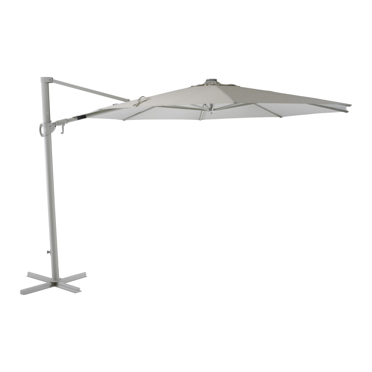 Cilento frihängande parasoll 3,5 m med LED – Light Grey/Khaki