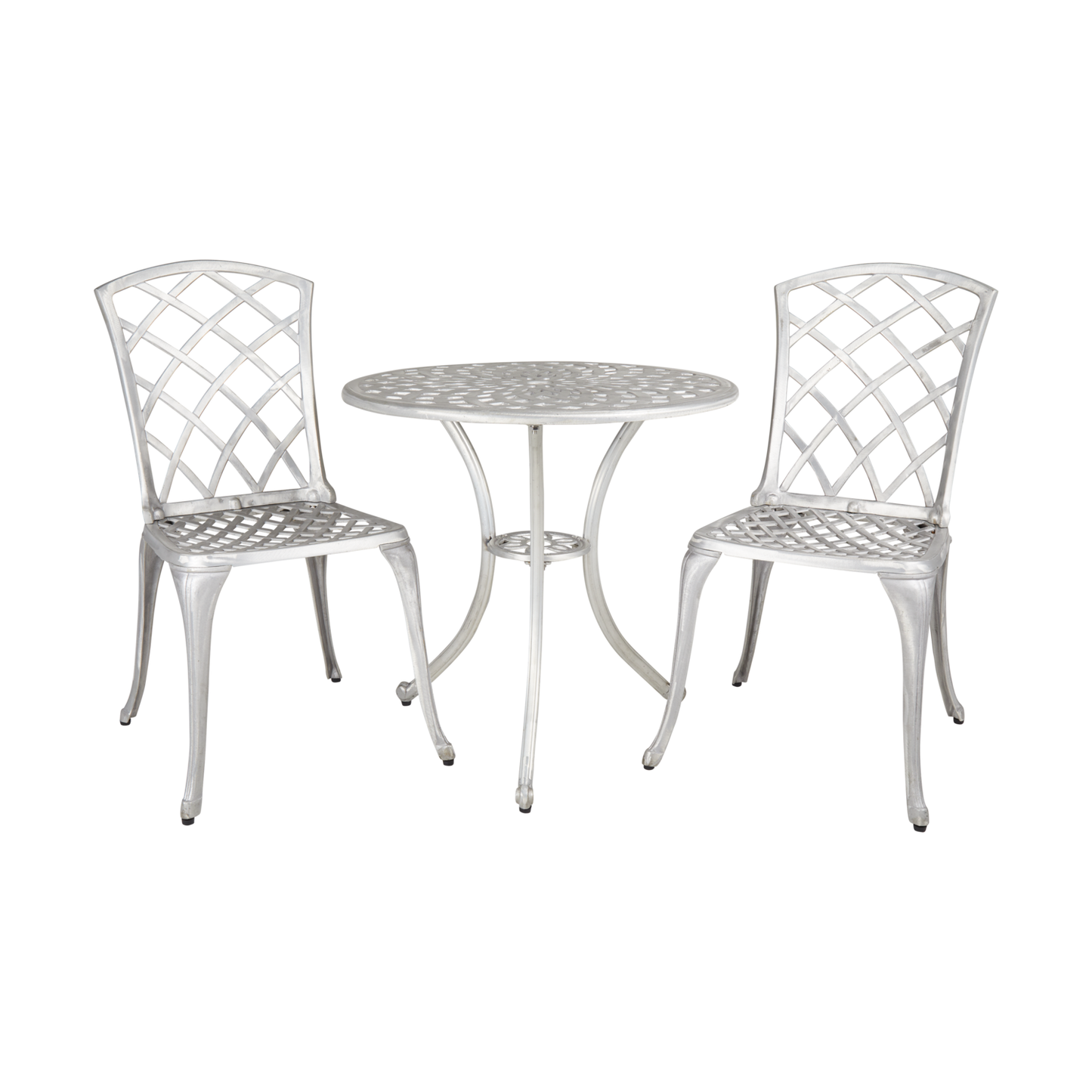 Arras caféset – Ofärgad Ø70 cm + 2 stolar