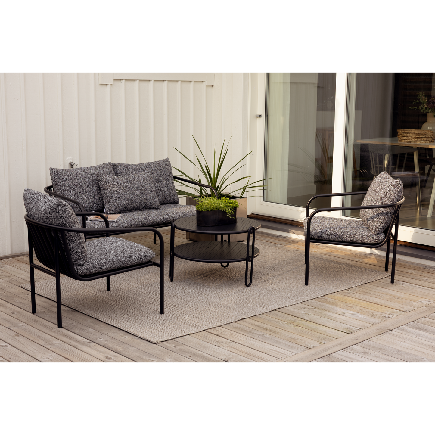 Bendt 2-sits soffa - Svart/Teddy Ant 138×72 cm