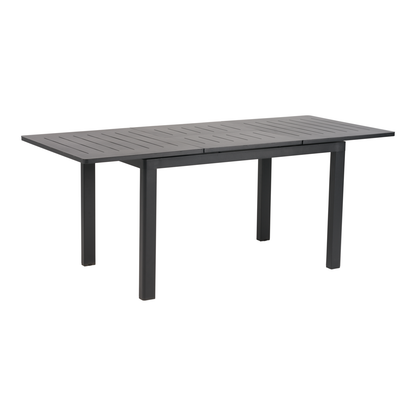 Lomma matbord Small - Svart aluminium 132-192×80 cm, förlängningsbart
