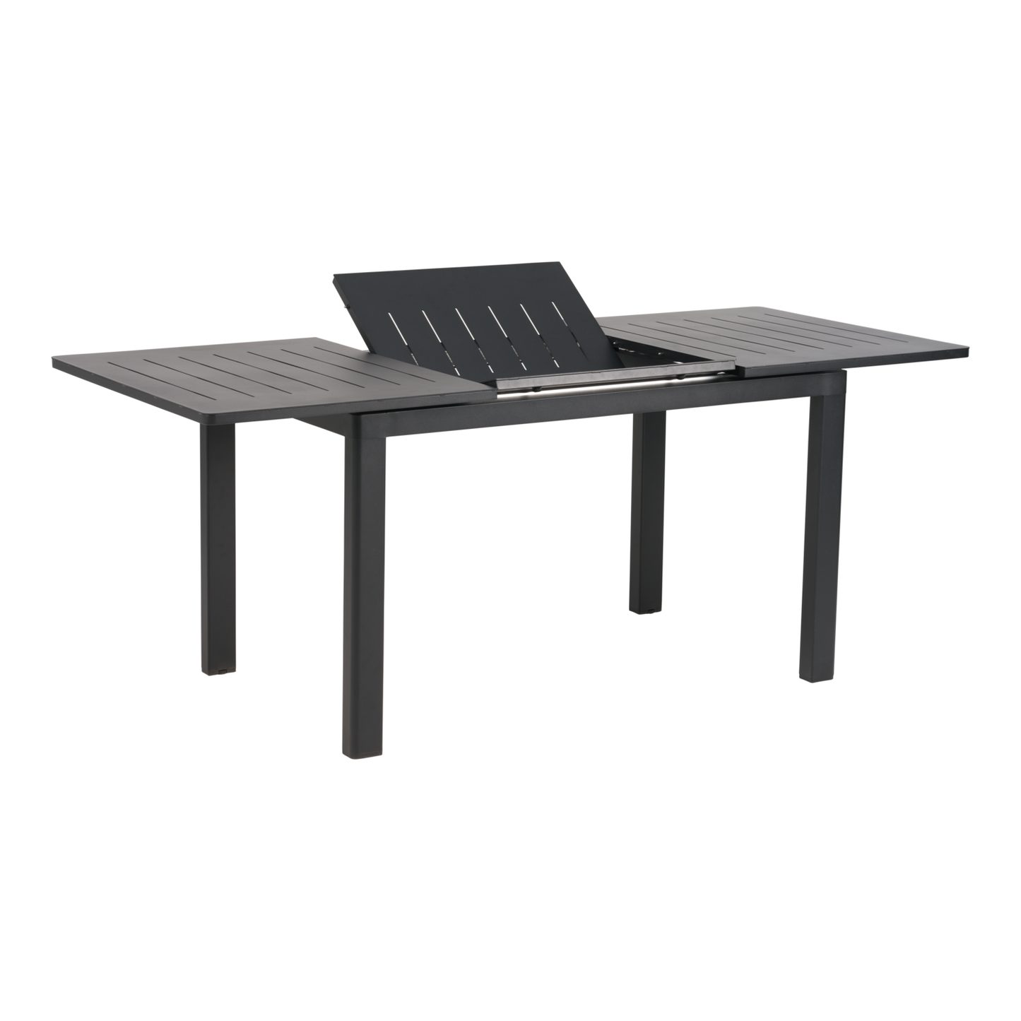 Lomma matbord Small - Svart aluminium 132-192×80 cm, förlängningsbart