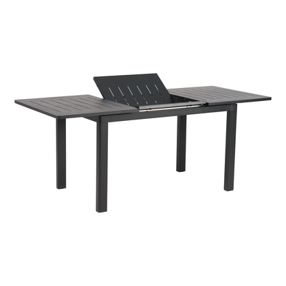 Lomma matbord Small - Svart aluminium 132-192×80 cm, förlängningsbart