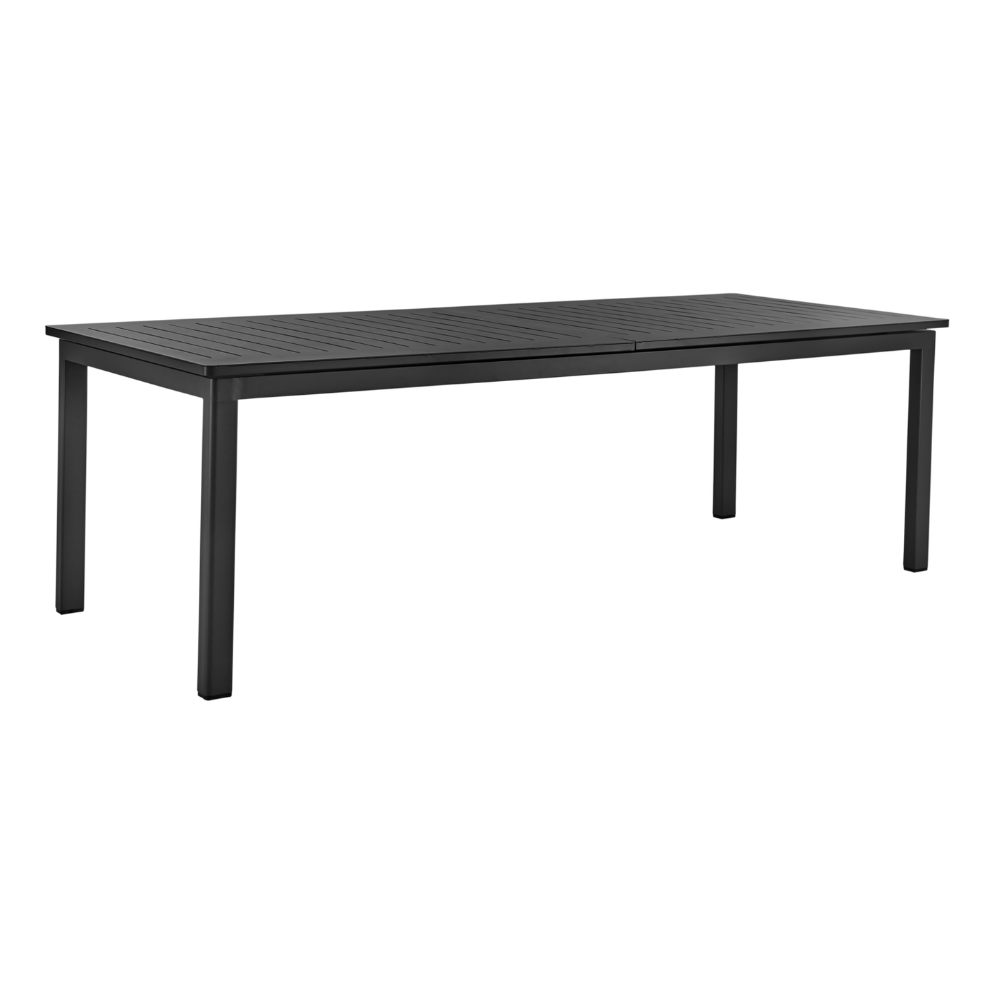 Lomma XL matbord - Svart aluminium 260-380×100 cm, förlängningsbart