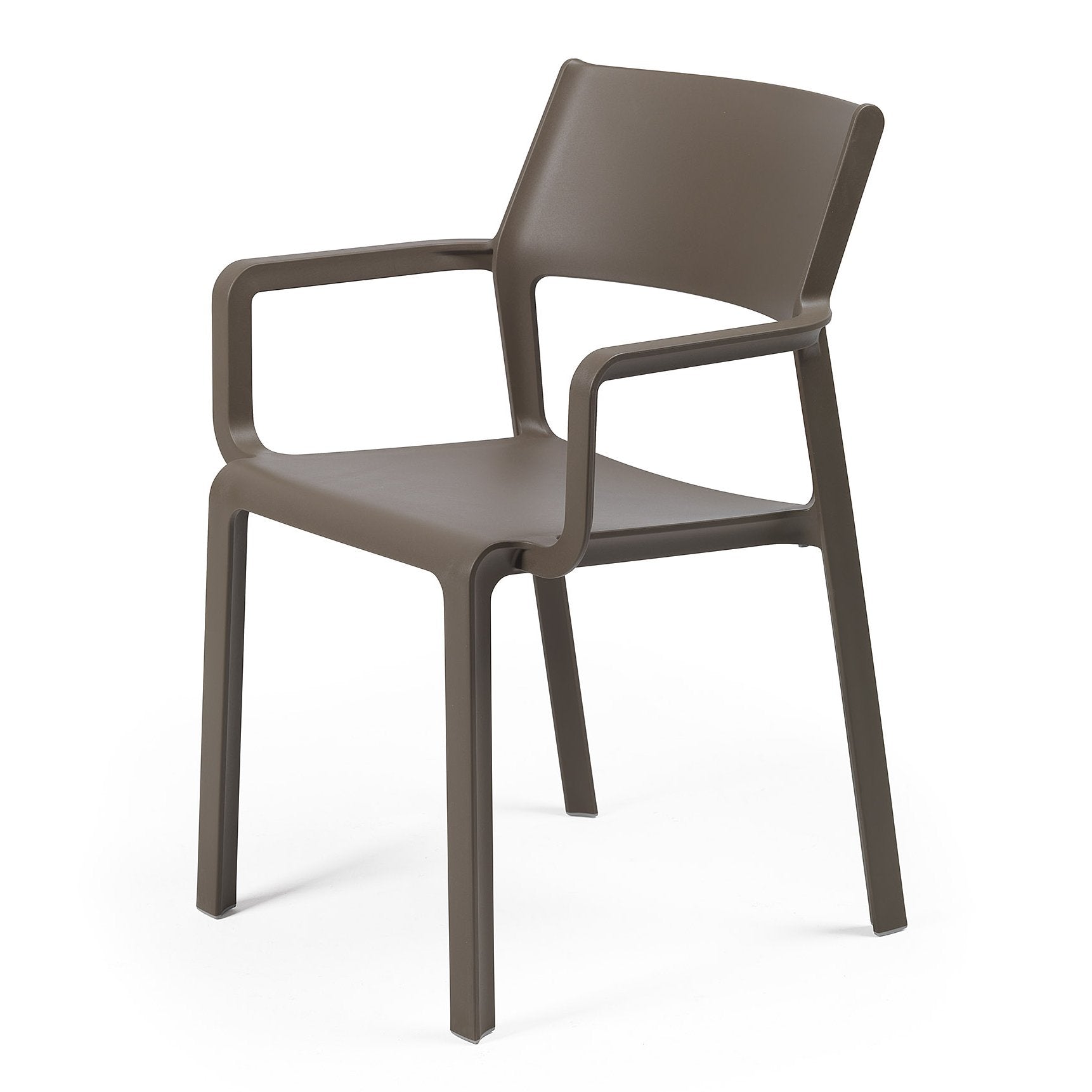 Trill karmstol Tabacco – mörkbrun stapelbar matstol från Nardi