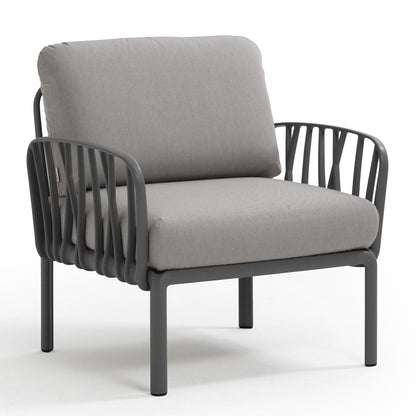 Nardi Komodo loungefåtölj i antracit med dyna i Grigio