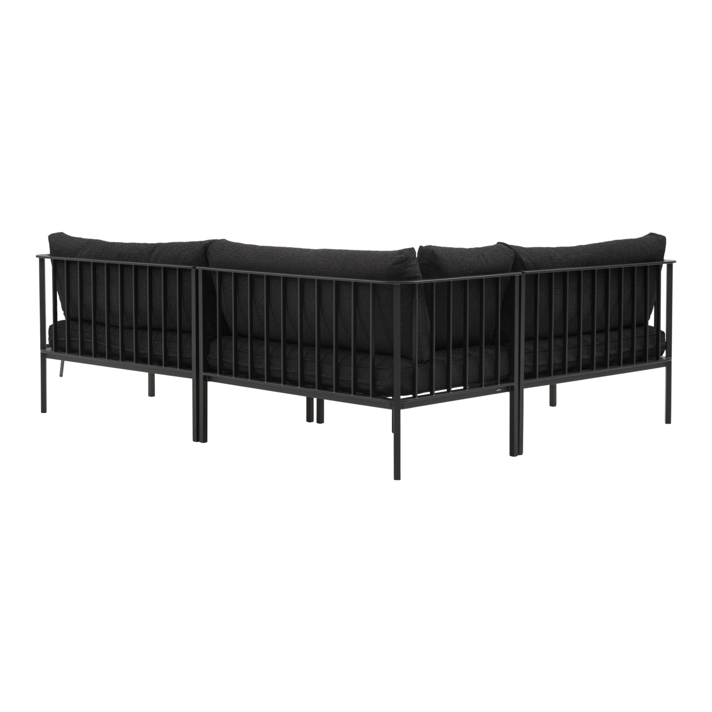 Upper hörnsoffa Svart/Teddy Black sedd från sidan