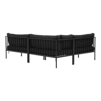 Upper hörnsoffa Svart/Teddy Black sedd från sidan