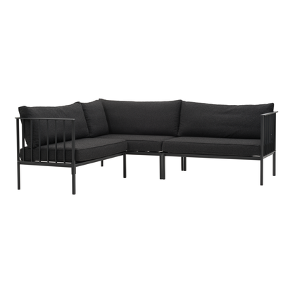 Upper 5-sits hörnsoffa Svart/Teddy Black