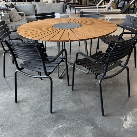 Skyltex: Circle matbord Ø150 cm + 6 st Reclips karmstol - Svart