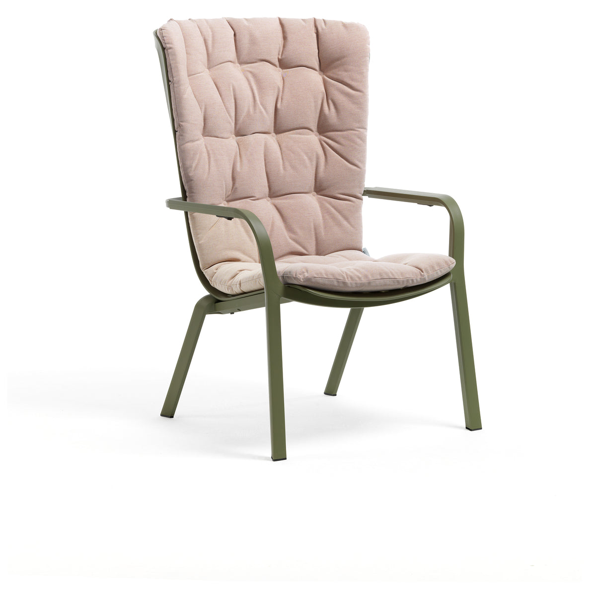 Folio Comfort Dyna i Rosa Quarzo Sunbrella på Folio Loungefåtölj i Agave