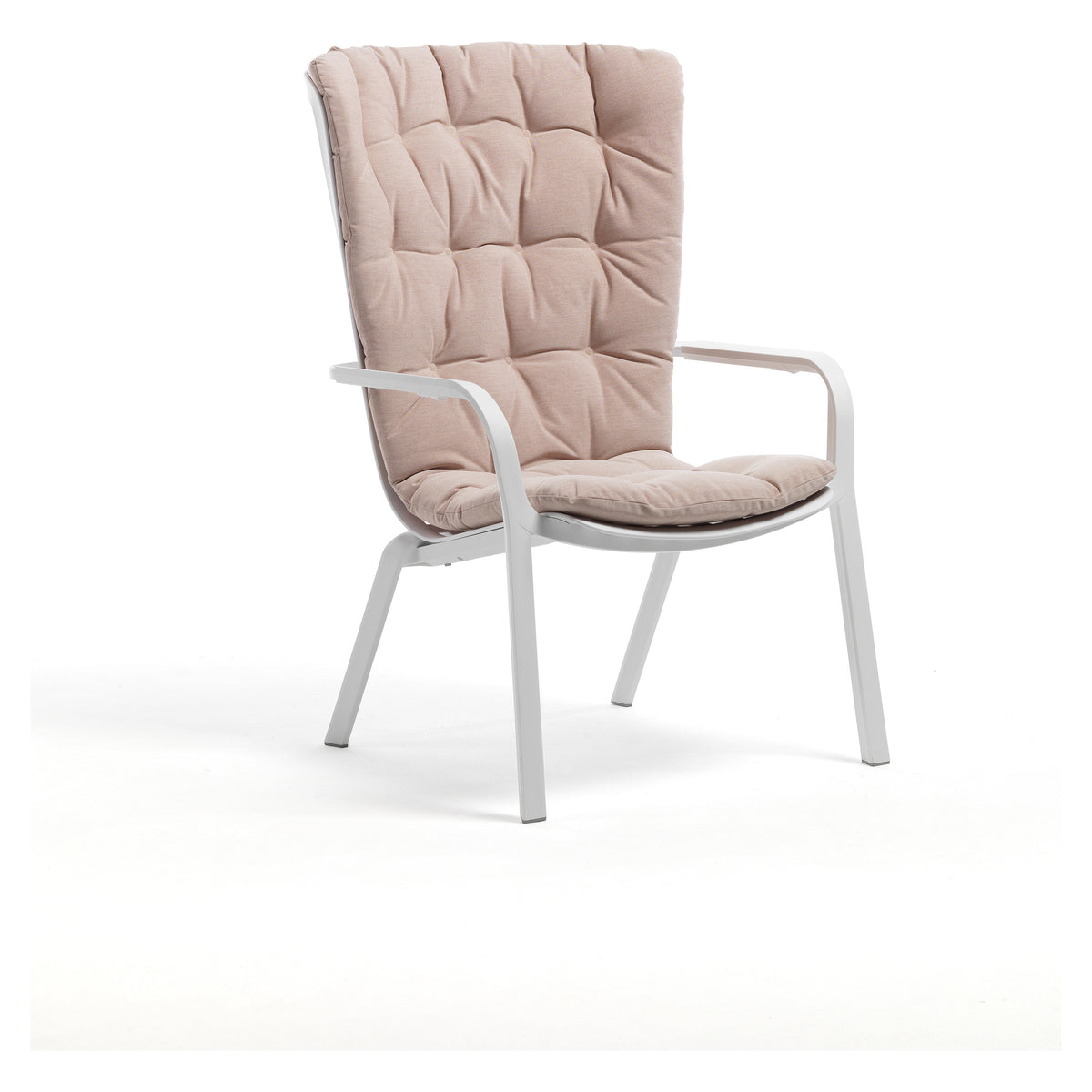 Folio Comfort Dyna i Rosa Quarzo Sunbrella på Folio Loungefåtölj i Bianco