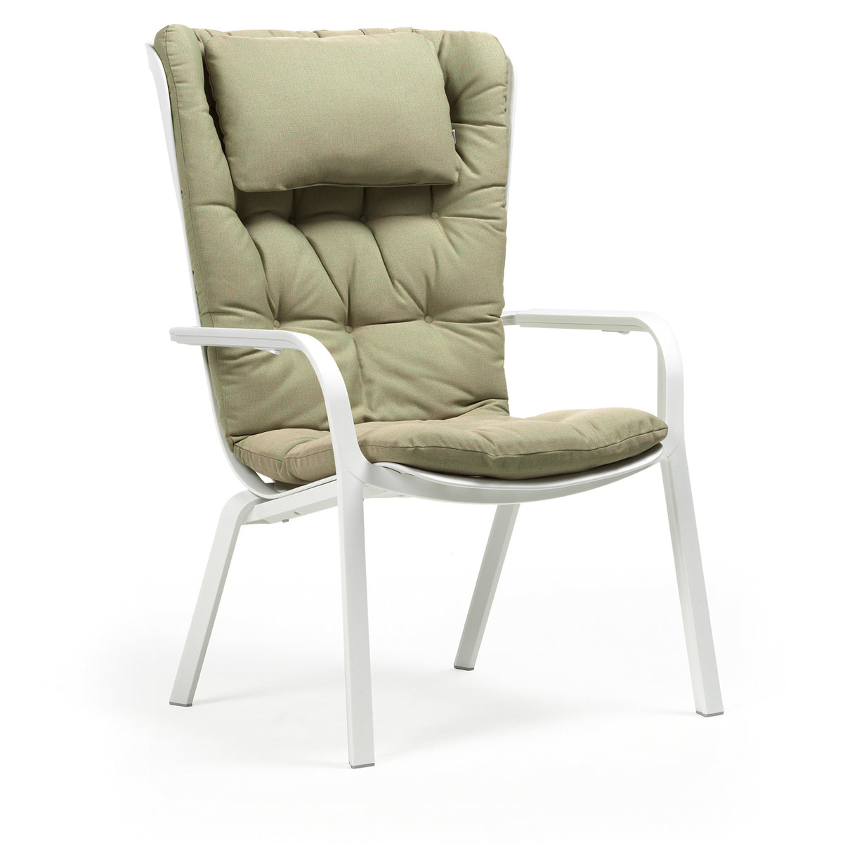 Folio Nackkudde i Felce på Folio Loungefåtölj i Bianco, med Folio Comfort Dyna