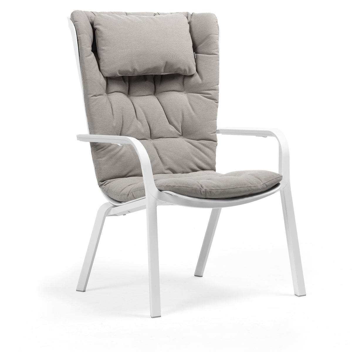 Folio Nackkudde i Grigio på Folio Loungefåtölj i Bianco, med Folio Comfort Dyna