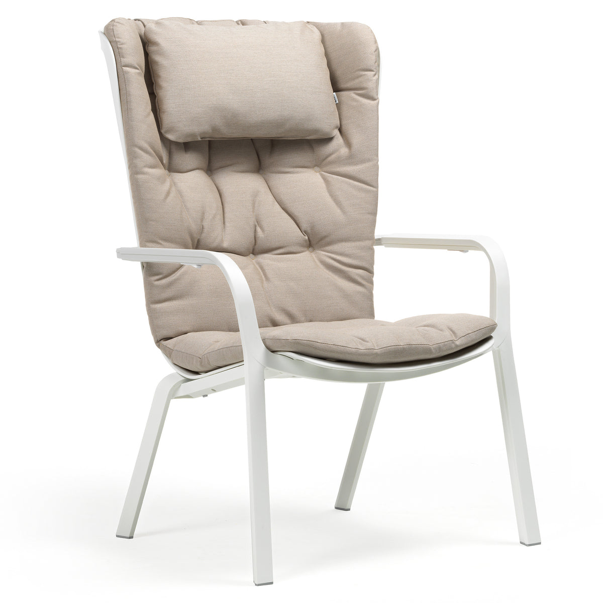 Folio Nackkudde i Lino på Folio Loungefåtölj i Bianco, med Folio Comfort Dyna