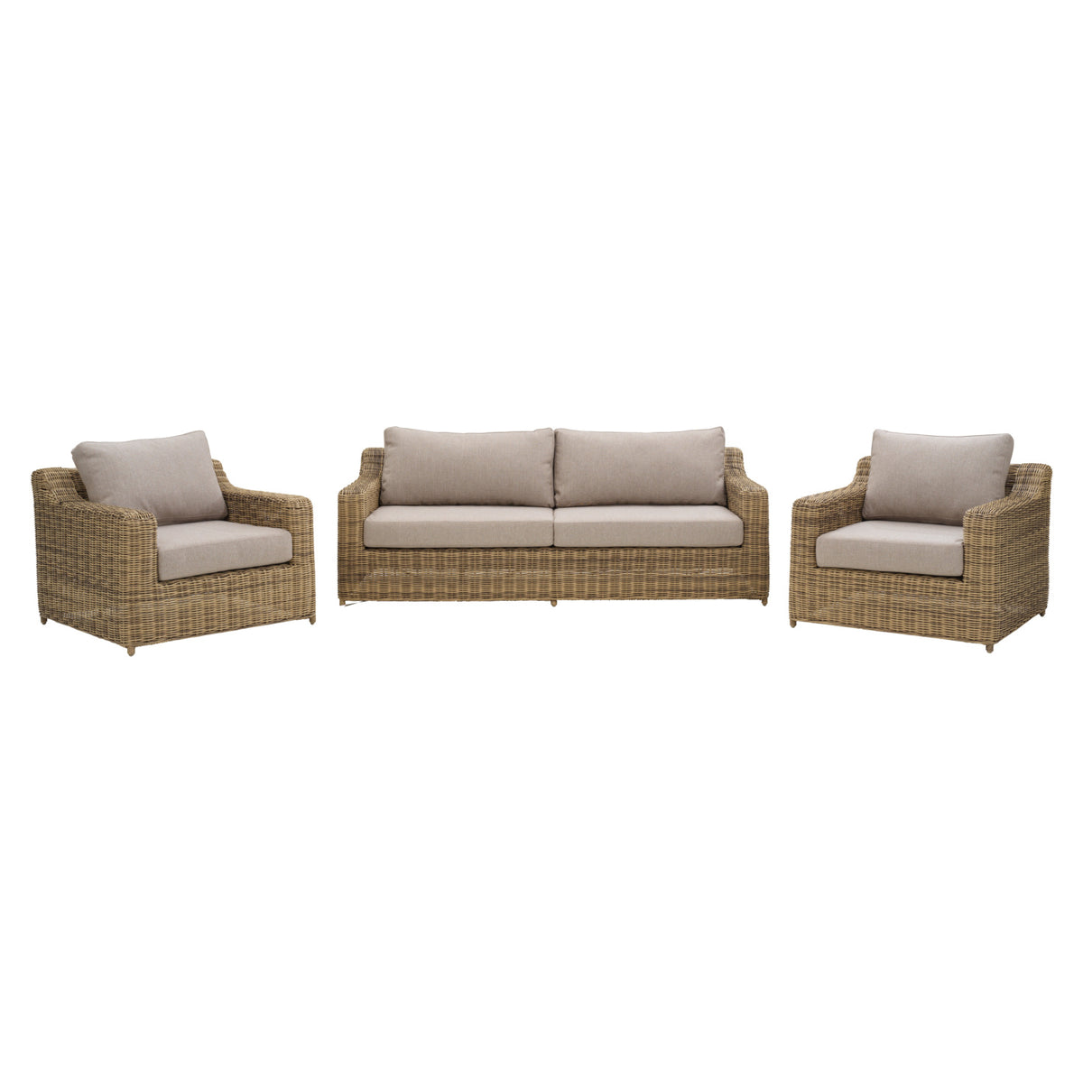 Glendon soffgrupp Rustic/Beige – 2,5-sits soffa och 2 fåtöljer
