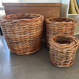 Rottingkorg rund 3-pack natur – stor, mellan och liten korg i tjock naturrotting