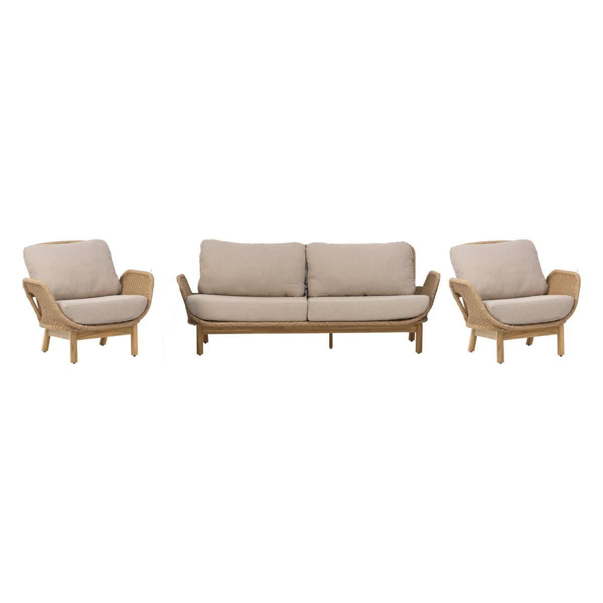 Lily soffgrupp – 2,5-sits soffa och 2 fåtöljer i Twist Straw/Plush Wheat – Brafab