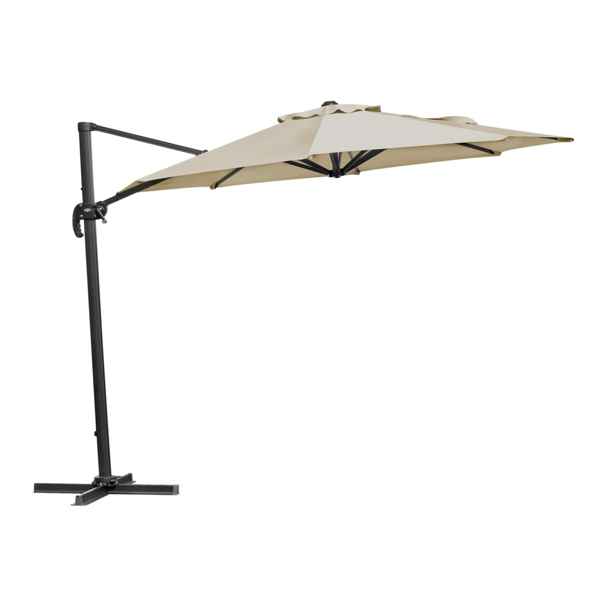 Brafab Linz frihängande parasoll Rund Ø300 cm – Antracit/Khaki
