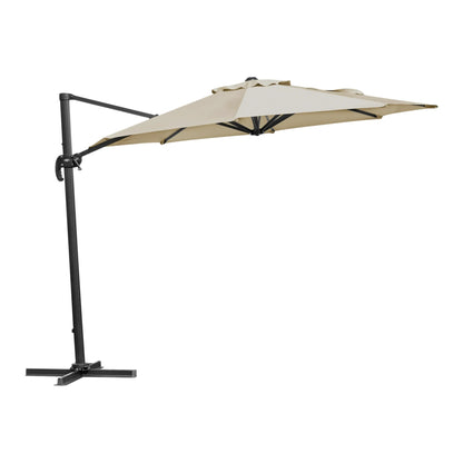 Brafab Linz frihängande parasoll Rund Ø300 cm – Antracit/Khaki