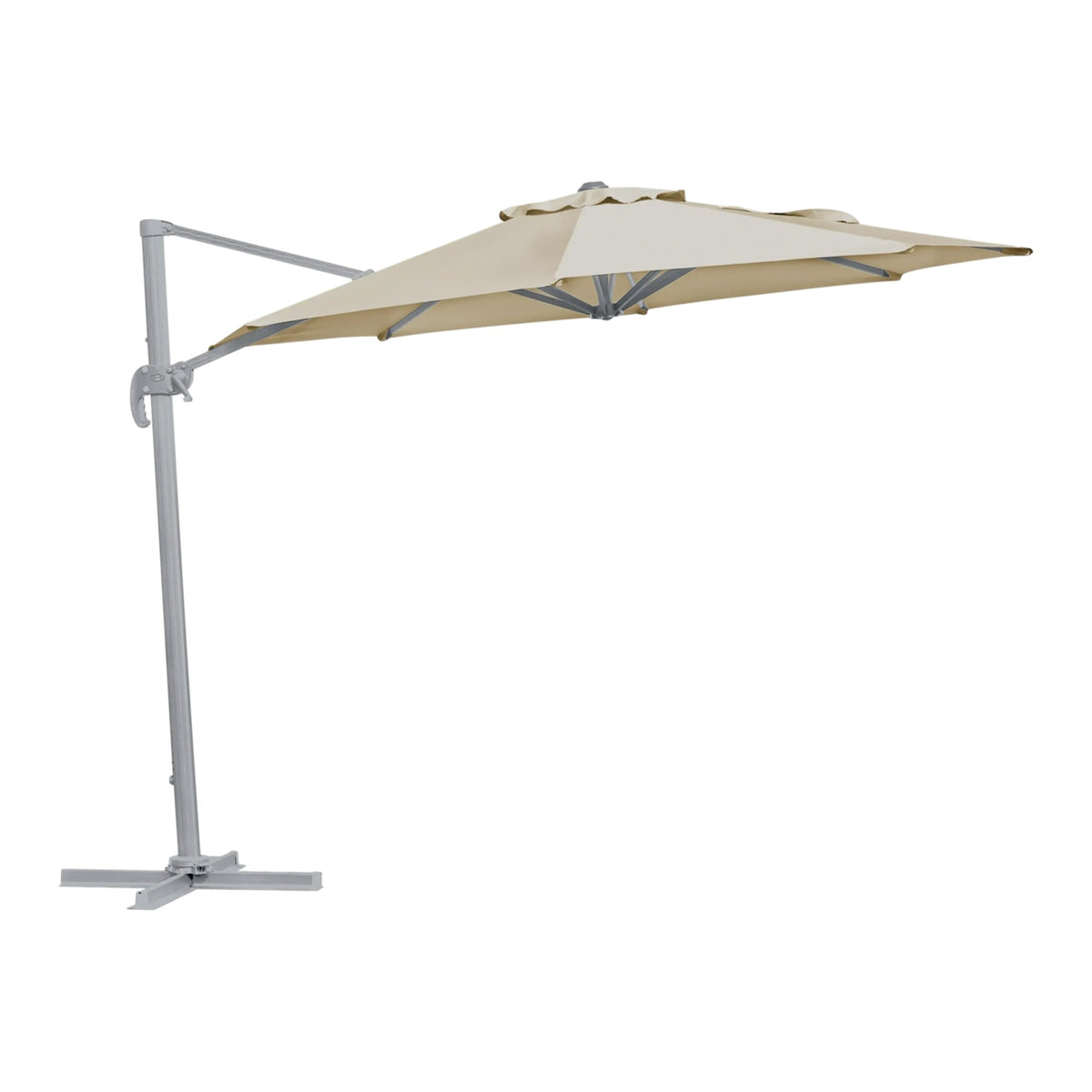 Brafab Linz frihängande parasoll Rund Ø300 cm – Light Grey/Khaki