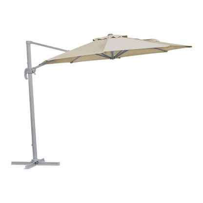 Brafab Linz frihängande parasoll Rund Ø300 cm – Light Grey/Khaki