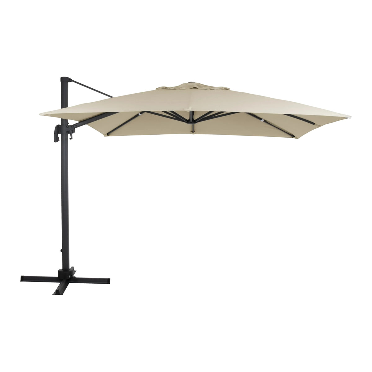 Brafab Linz frihängande parasoll Fyrkantig 300×300 cm – Antracit/Khaki