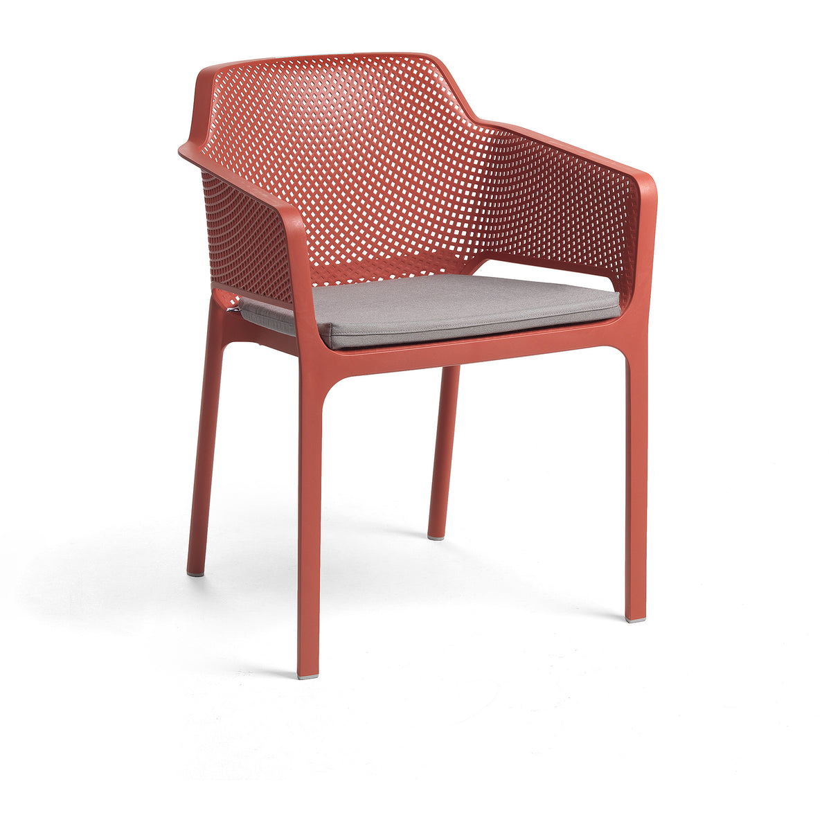 Net Sittdyna i Grigio Sunbrella på Net Karmstol i Corallo