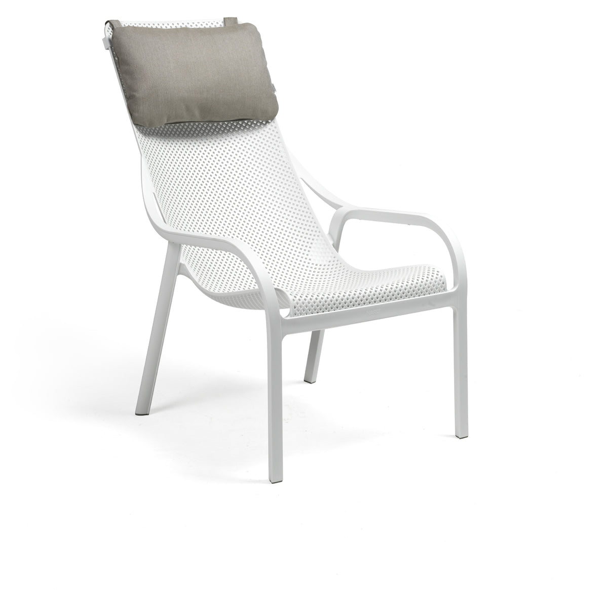 Net Lounge Nackkudde i Grigio Sunbrella på Net Solstol i Bianco