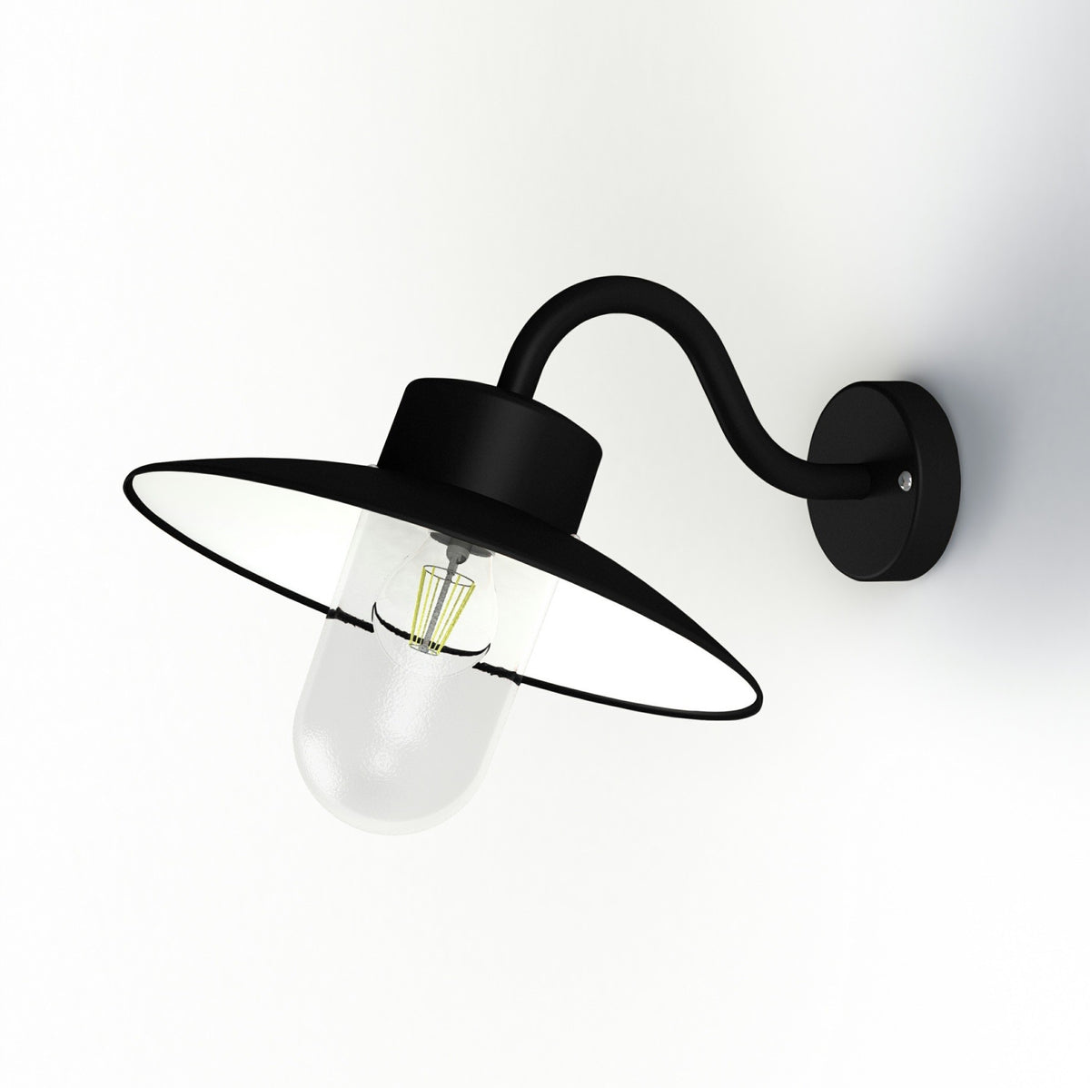 Roger Pradier Belcour vägglampa N°1, svart, klart glas
