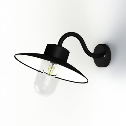 Roger Pradier Belcour vägglampa N°1, svart, klart glas