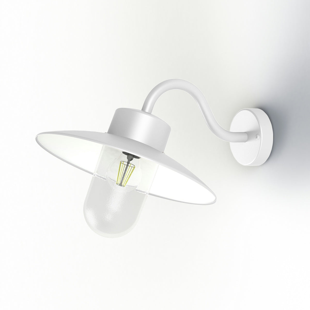 Roger Pradier Belcour vägglampa N°1, vit, klart glas