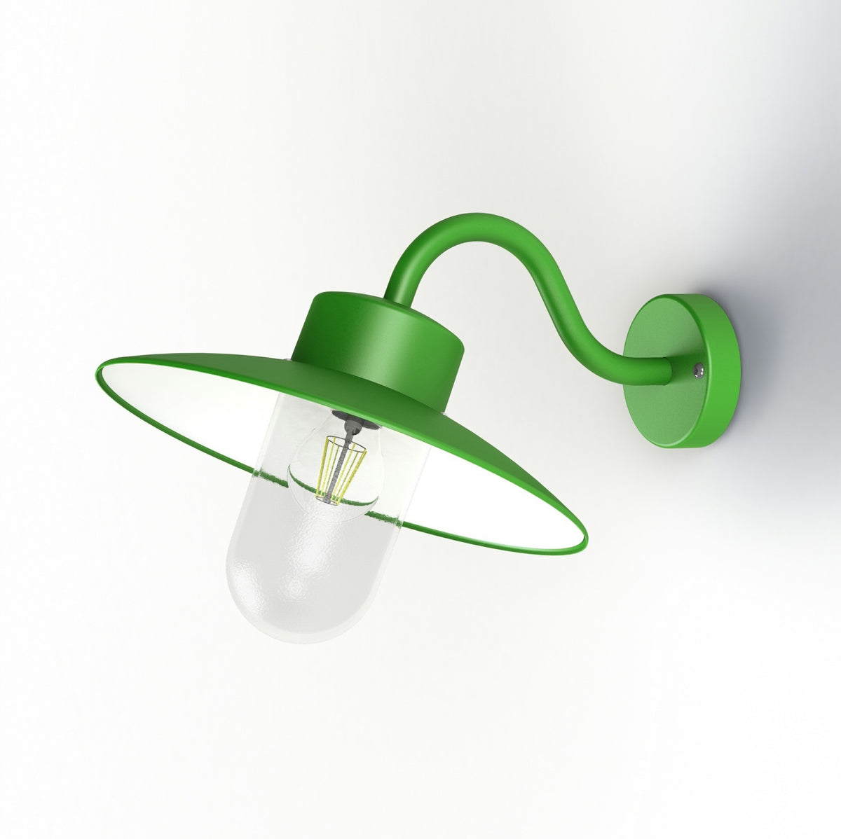 Roger Pradier Belcour vägglampa N°1, gulgrön, klart glas