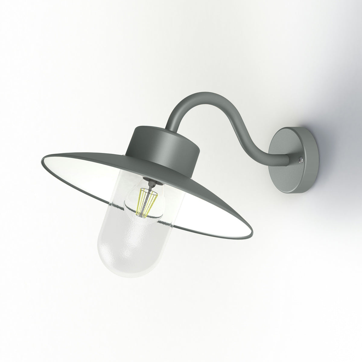 Roger Pradier Belcour vägglampa N°1, metallgrå, klart glas