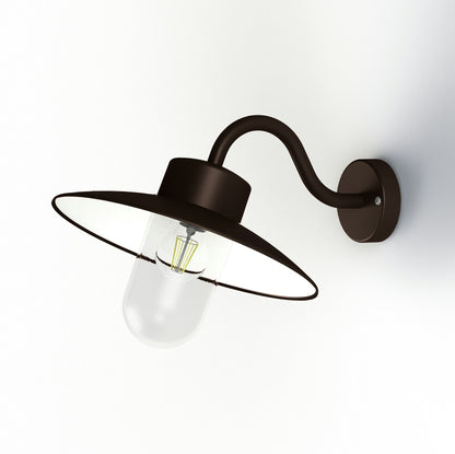 Roger Pradier Belcour vägglampa N°1, antikbrun, klart glas