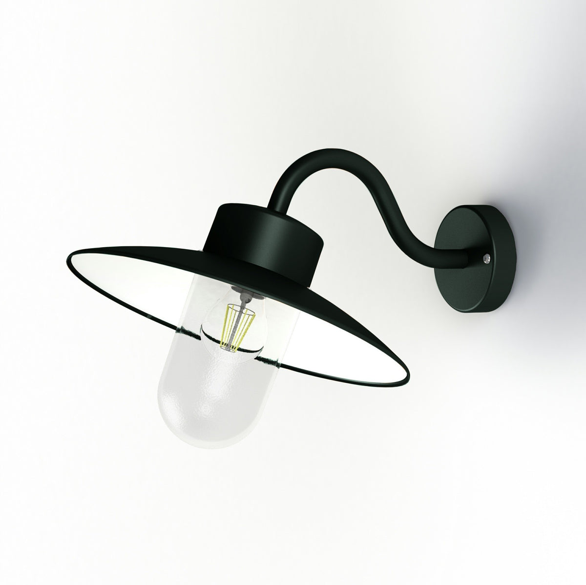 Roger Pradier Belcour vägglampa N°1, skiffergrå, klart glas